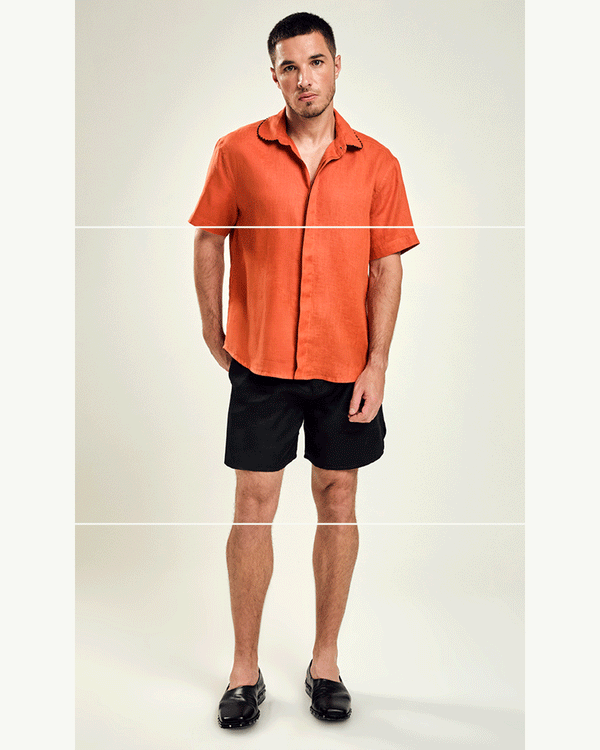 Camisa Linho Gola Bordada