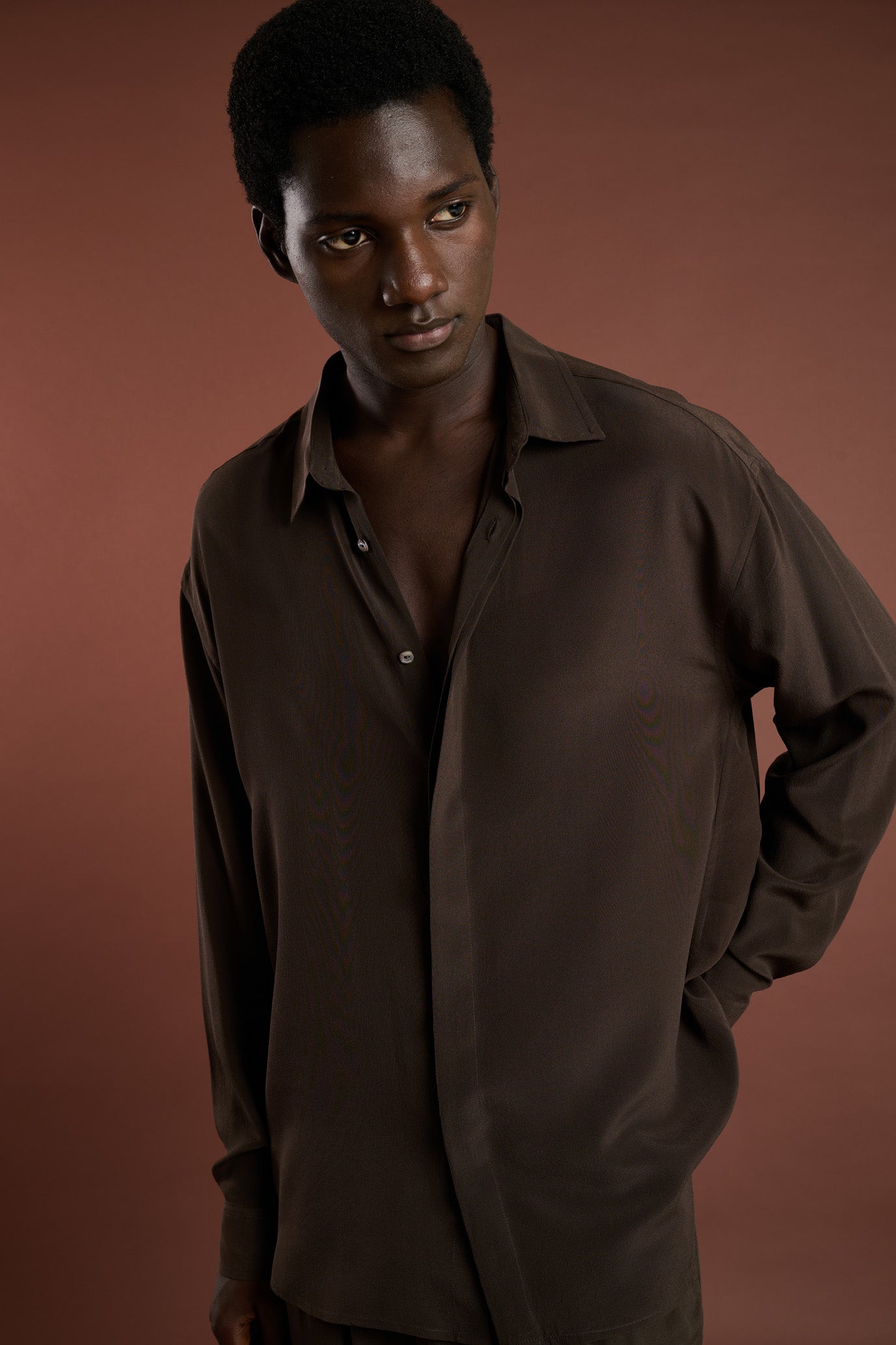 Oversized Long Sleeve Silk Shirt - Handred
