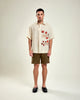 Camisa Linho Bordado Urucum