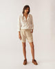 Straight Leg Linen Shorts